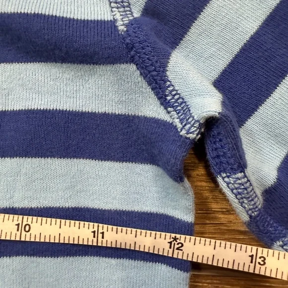 Hanna Andersson 2-Piece Long John Blue Striped Pajama Set, Organic Cotton, sz 10 - Picture 3 of 15